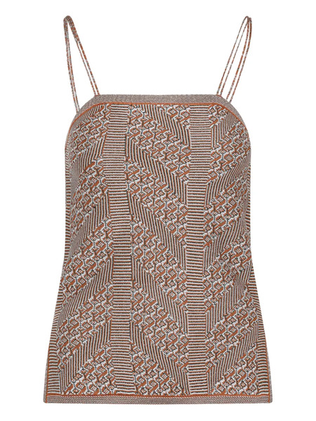  Valentino Garavani Abstract-print Top - Neutrals 