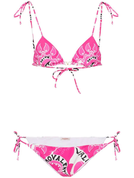  Valentino Garavani Archive Manifesto Bikini Set - Pink 