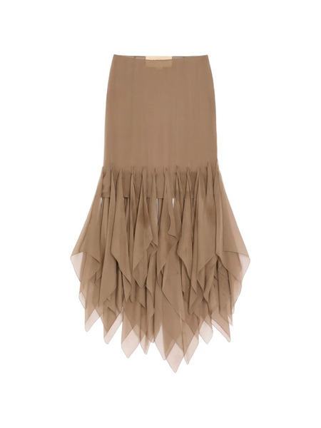 Valentino Garavani Asymmetrical Chiffon Skirt - Green 