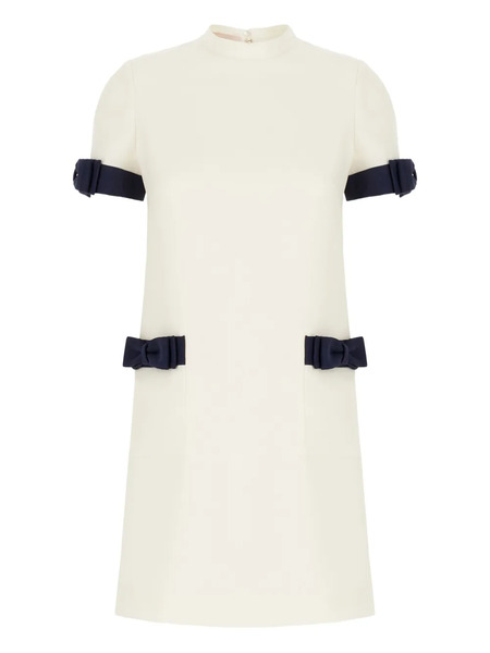  Valentino Garavani Bow-detail Short-sleeve Mini Dress - White 