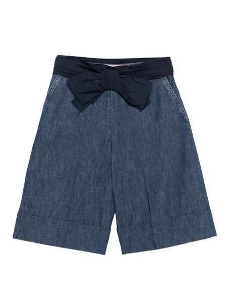  Valentino Garavani Bow-embellished Denim Shorts - Blue 