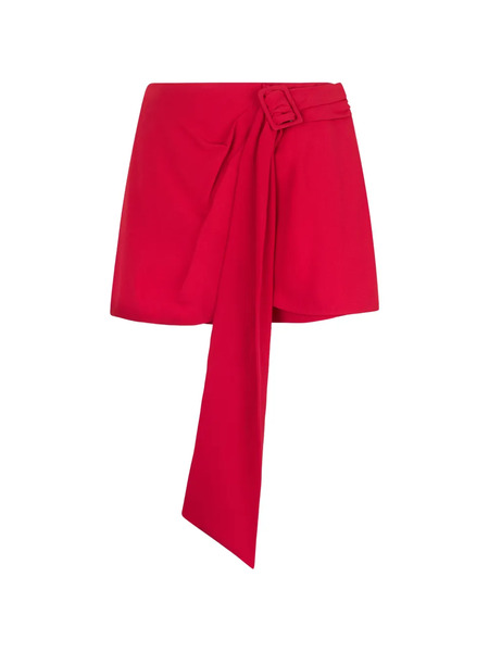  Valentino Garavani Buckle Tie Shorts - Red 