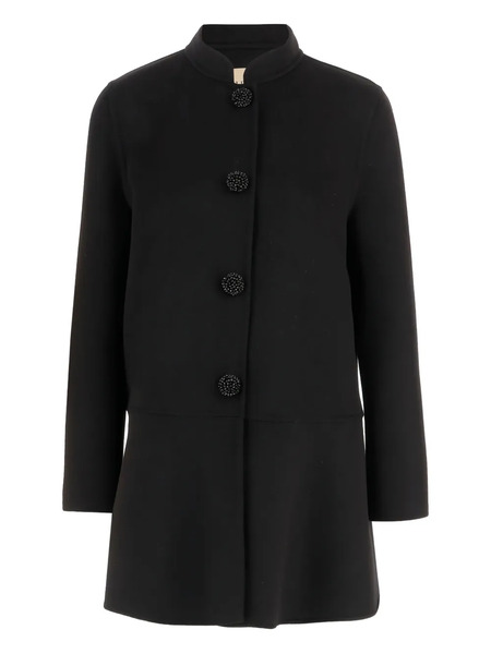  Valentino Garavani Button Wool Coat - Black 