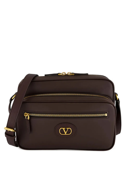  Valentino Garavani Camera Leather Shoulder Bag - Brown 