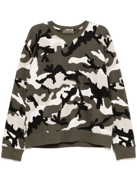  Valentino Garavani Camouflage-pattern Sweatshirt - Brown 