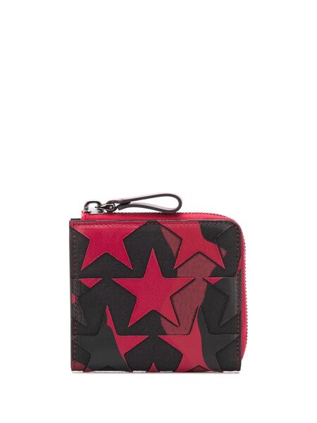  Valentino Garavani Camouflage Star Patch Wallet - Red 