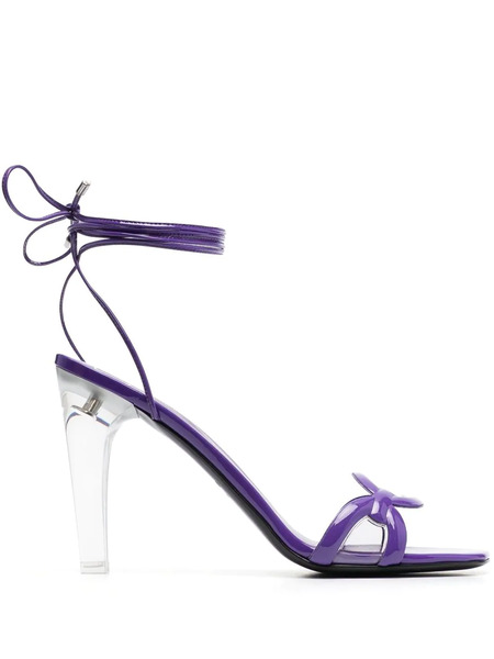  Valentino Garavani Chain 1967 110mm Leather Sandals - Purple 