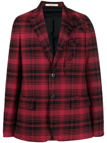  Valentino Garavani Checked Single-breasted Blazer - Red 