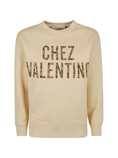  Valentino Garavani Chez Valentino Embroidered Sweatshirt - Neutrals 