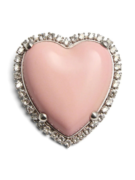  Valentino Garavani Coeur Hyperbole Brooch - Silver 