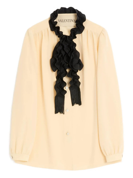  Valentino Garavani Crepe De Chine Shirt - Neutrals 