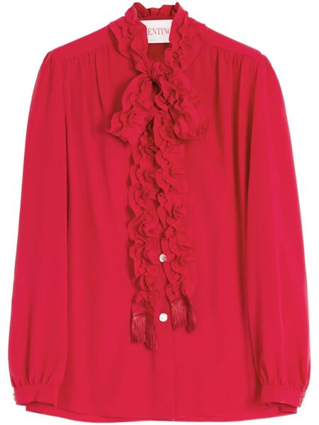  Valentino Garavani Crepe De Chine Shirt - Red 