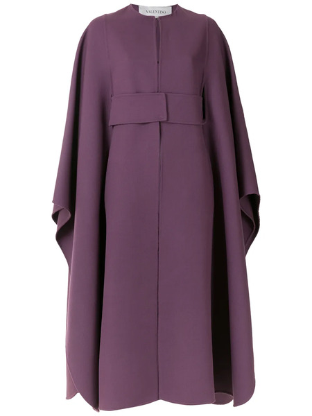  Valentino Garavani Draped Mid-length Cape - Purple 