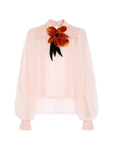  Valentino Garavani Embroidered Organza Top - Pink 