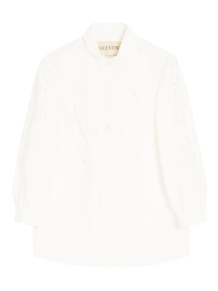  Valentino Garavani Embroidered Poplin Shirt - White 