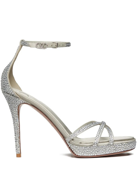  Valentino Garavani Eveninglam Platform Sandals - Silver 