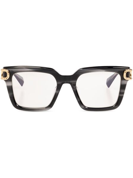  Valentino Garavani Eyewear Marbled-effect Square-frame Glasses - Black 