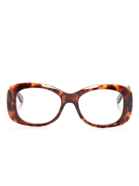  Valentino Garavani Eyewear Oval-frame Glasses - Brown 