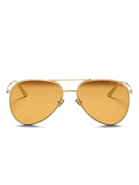  Valentino Garavani Eyewear Pilot-frame Sunglasses - Gold 