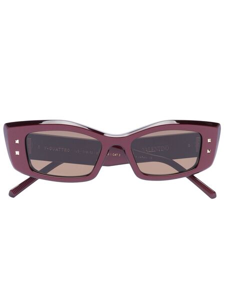  Valentino Garavani Eyewear Rectangular-frame Sunglasses - Red 