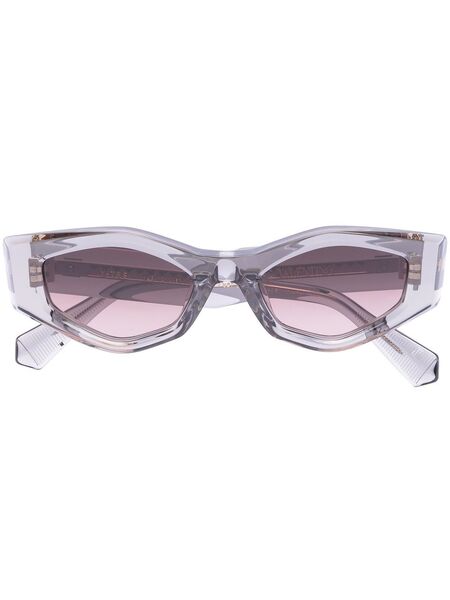  Valentino Garavani Eyewear Rockstud Irregular-frame Sunglasses - Grey 