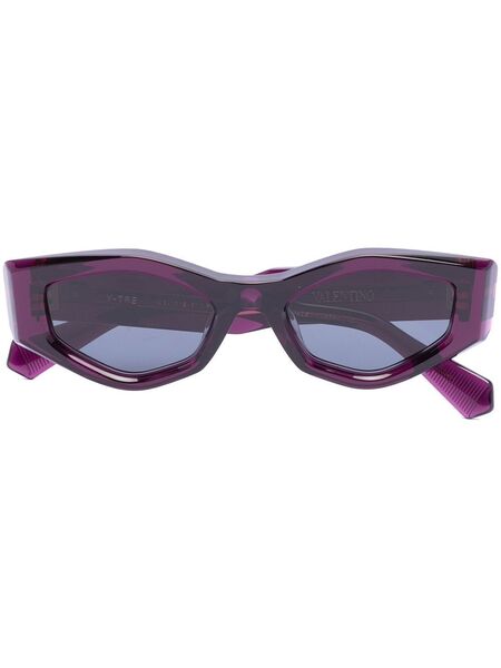 Valentino Garavani Eyewear Rockstud Irregular-frame Sunglasses - Purple 