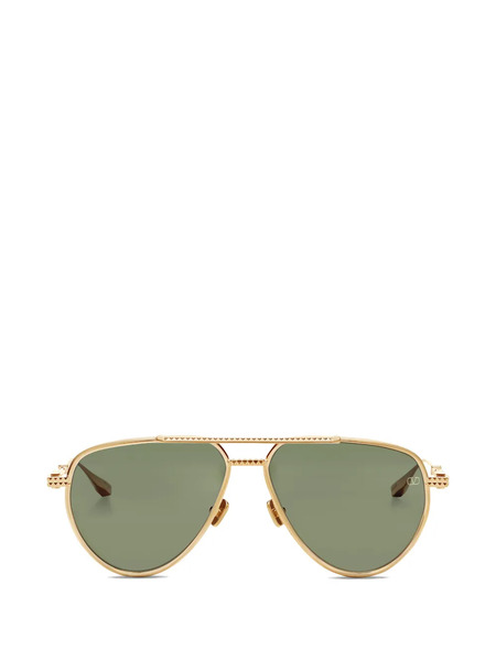  Valentino Garavani Eyewear Textured Pilot Sunglasses - Gold 