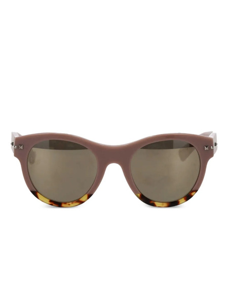  Valentino Garavani Eyewear Tortoiseshell Rockstud Sunglasses - Pink 