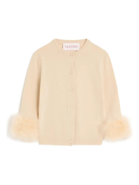  Valentino Garavani Feather-cuff Jacket - Neutrals 