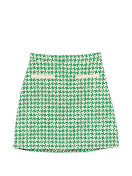 Valentino Garavani Houndstooth Mini Skirt - Green 