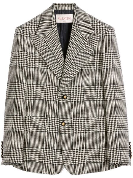  Valentino Garavani Houndstooth Single-breasted Blazer - Neutrals 