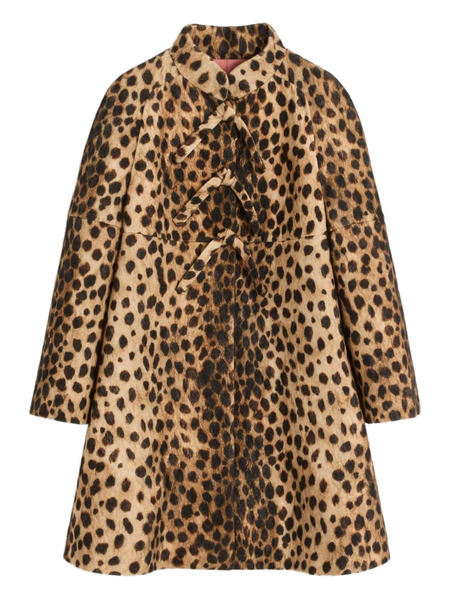  Valentino Garavani Jaguar Spots Printed Wool Coat - Neutrals 
