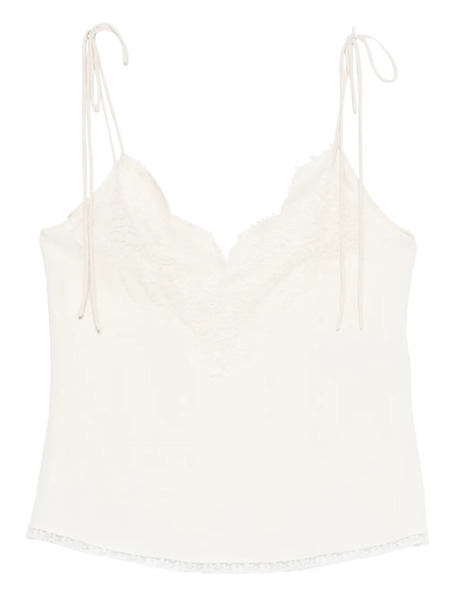  Valentino Garavani Lace-trim Top - Neutrals 