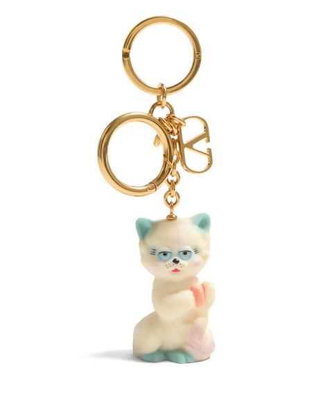  Valentino Garavani Le Chat De La Maison Keyring - Brown 