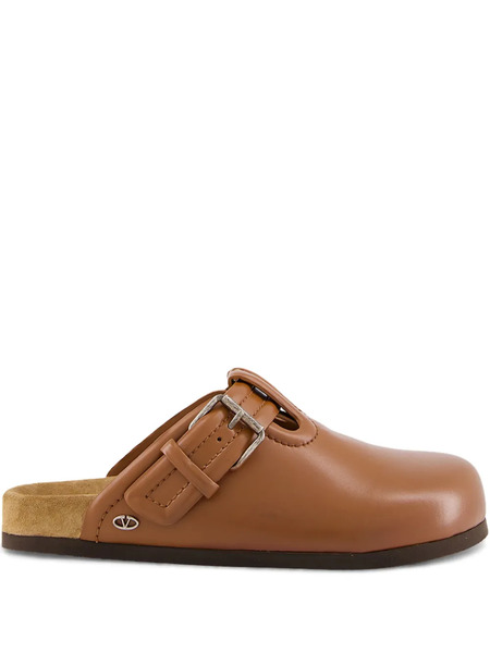  Valentino Garavani Leather Slippers - Brown 