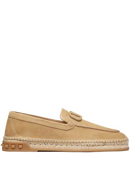  Valentino Garavani Leisure Flows Suede Espadrilles - Neutrals 