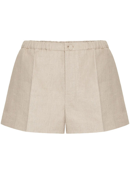  Valentino Garavani Linen Canvas Bermuda Shorts - Neutrals 