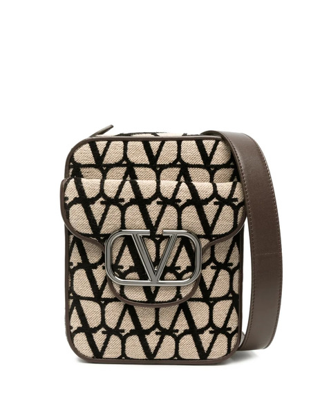  Valentino Garavani Locò Toile Iconographe Crossbody Bag - Neutrals 