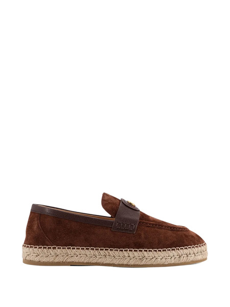  Valentino Garavani Logo-plaque Flat Espadrilles - Brown 