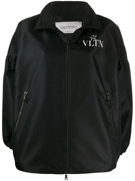  Valentino Garavani Logo Print Bomber Jacket - Black 