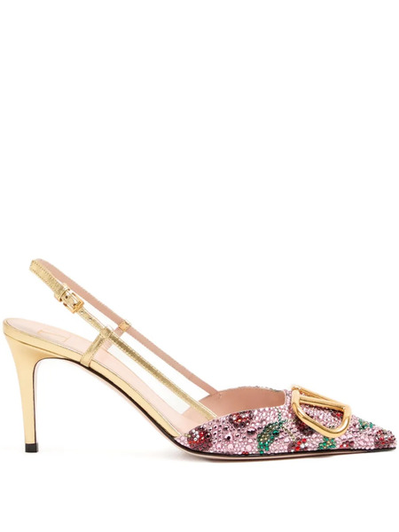  Valentino Garavani Logo Slingback Pumps - Pink 