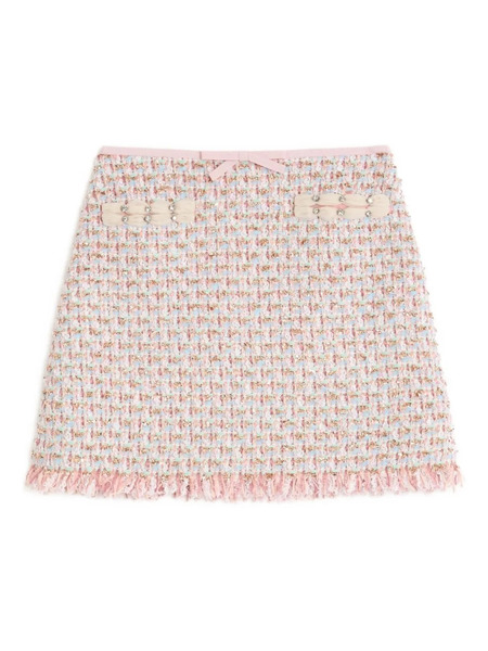  Valentino Garavani Mini Ribbon Tweed Skirt - Pink 