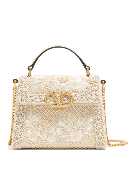  Valentino Garavani Mini Vsilng Embroidered Bag - Neutrals 