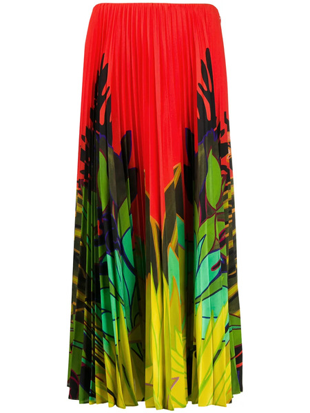  Valentino Garavani Mirrored Monkeys Forest Pleated Skirt 