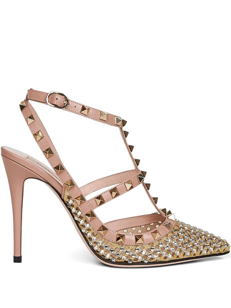  Valentino Garavani 100mm Rhinestone-embellished Pumps - Pink 