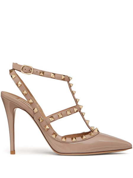  Valentino Garavani 10mm Rockstud Caged Pumps - Neutrals 