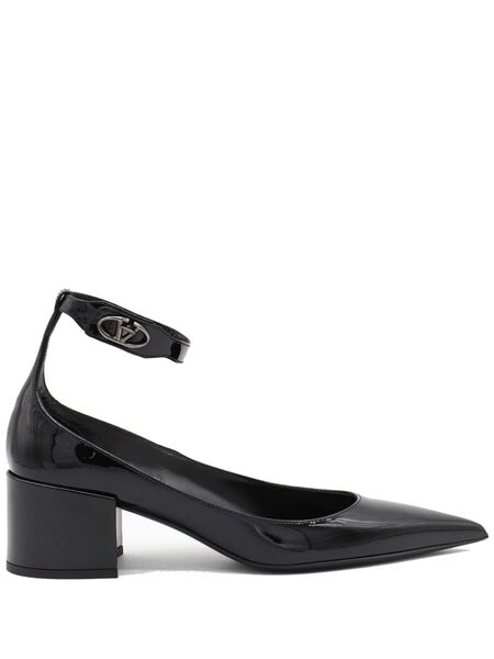 Valentino Garavani 60mm Vlogo Lockette Leather Pumps - Black 