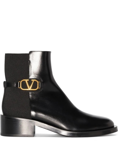  Valentino Garavani 30mm Vlogo Signature Ankle Boots - Black 