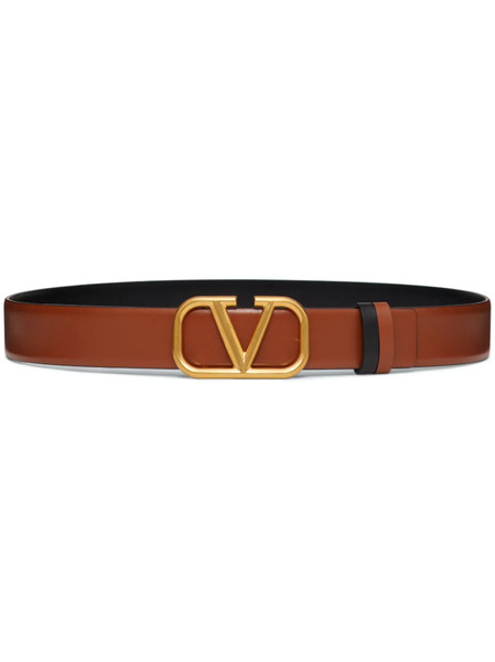  Valentino Garavani 30mm Vlogo Signature Reversible Belt - Brown 