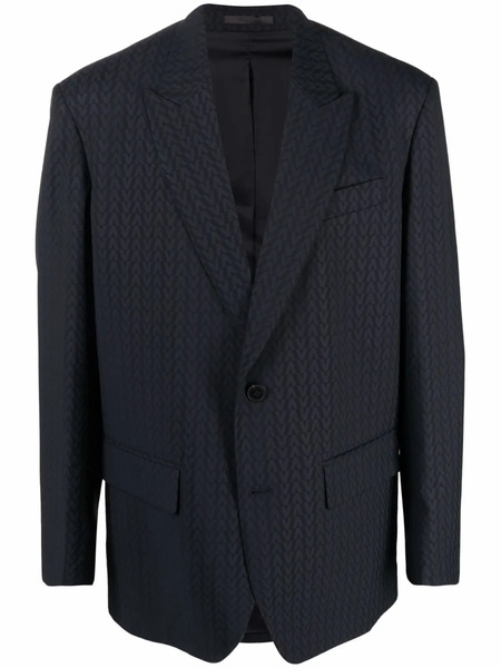  Valentino Garavani Monogram-jacquard Wool Jacket - Blue 